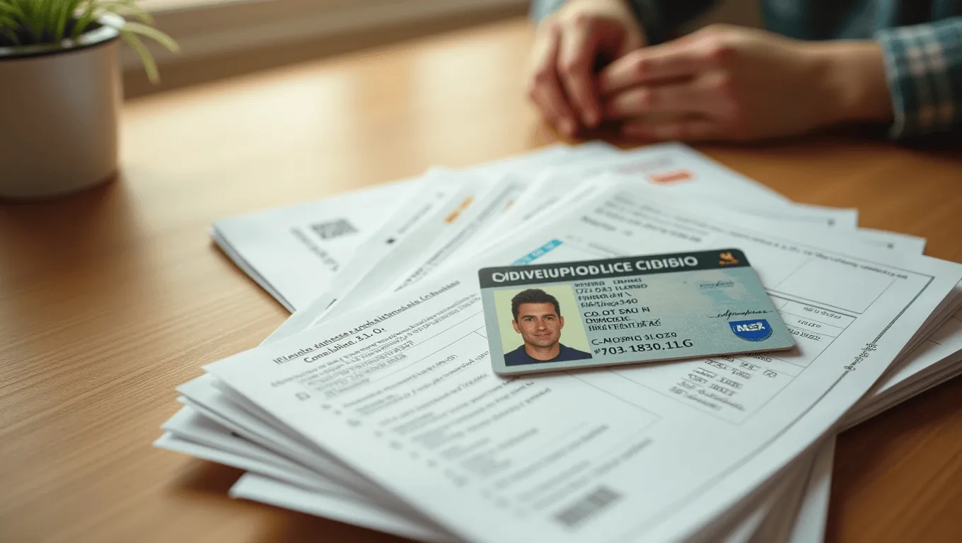 California resident gathering pay stubs, ID, and bank statements for loan application