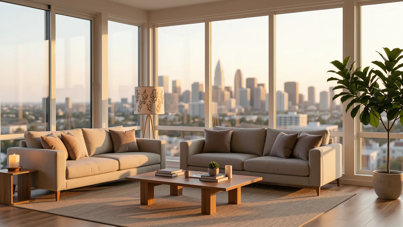 Modern California apartment interior showing stable housing conditions
