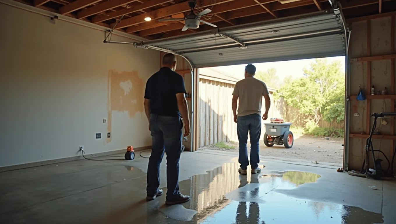 Flooded California home basement with water damage requiring emergency repair funds