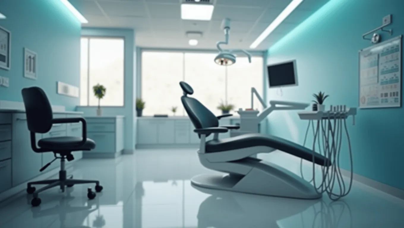 California dentist performing cosmetic dental work on a patient in modern clinic