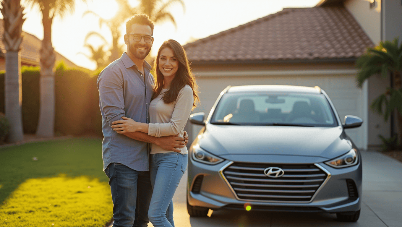 California family car, home workshop, and college textbooks representing common loan uses